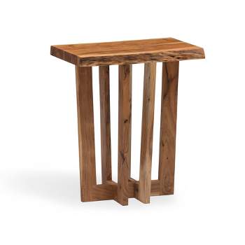 Alaterre Furniture 24" Berkshire Natural Brown Live Edge End Table Solid Wood