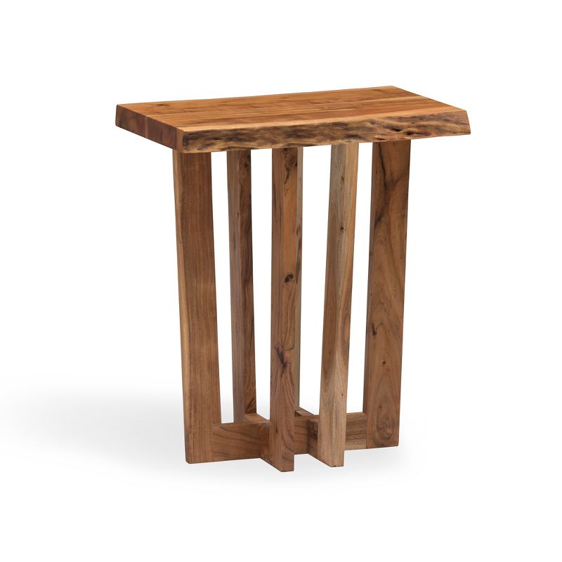 Alaterre Furniture 24" Berkshire Natural Brown Live Edge End Table Solid Wood, 1 of 8