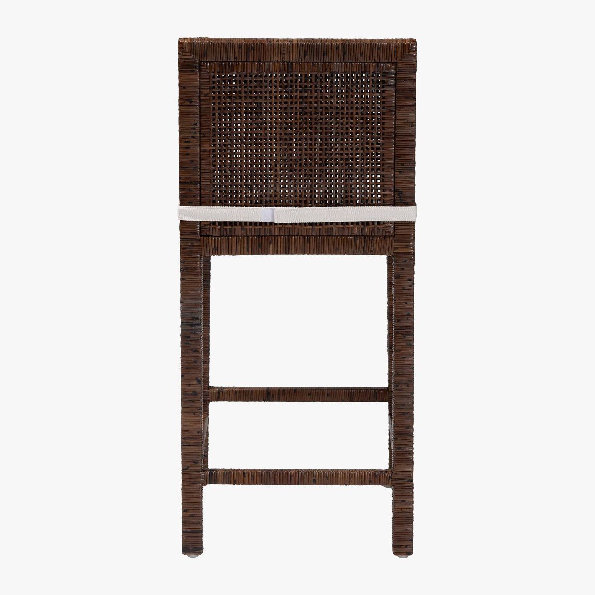bali & pari Sofia Rattan Counter Stool with Mahogany Wood Frame Counter Height Chair Brown - thumbnail 4