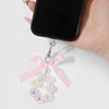 Anna-Kaci Pastel Flower Beaded Keychain with Pink Satin Bow and Pearl Accents - Pink - 3 of 4