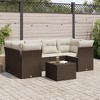 vidaXL Garden Sofa Set Brown, Cream white - 2 of 4