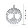 Slickblue Women’s Celtic Tree of Life Necklace in Sterling Silver with 18 Inch Box Chain, Round Pendant Design - 3 of 4