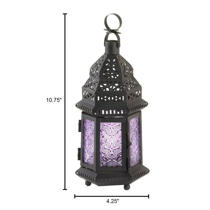 Iron/Glass Moroccan Style Outdoor Lantern - Zingz & Thingz, 4 of 5