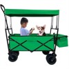 Outdoor Garden Park Wagon with Canopy and Pockets, Foldable Portable Utility Beach Trolley Cart with 7" Wheels for Camping Garden Capacity 262 LBS - 2 of 4
