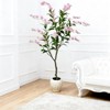 Artificial Floral Tree – Realistic Faux Blossom Potted Plant for Indoor Home/Office/Living Room Decor - 3 of 4