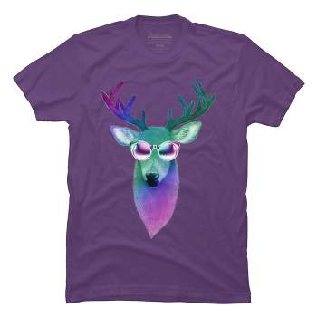 Men's Design By Humans Disco Stag By iamkeelin T-Shirt
