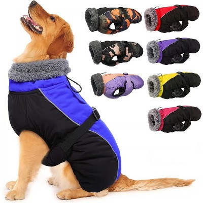 Extra Warm Dog Coat Soft Reflective Adjustable Winter Jacket with Buckle Fleece Turtleneck for Cold Weather