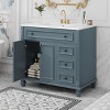 36-Inch Bathroom Vanity with Sink White Vanity Cabinet with Flip-Out Drawer 3 Drawers 2 Soft-Close Doors Solid Wood - 2 of 4