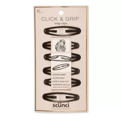scunci Extra Hold Double Snap Clips - 6 ct