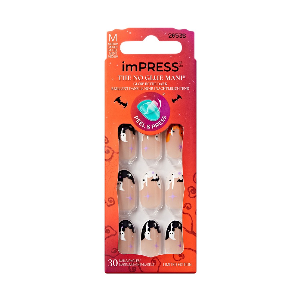 Photos - Manicure & Pedicure Tools imPRESS Press-On Manicure No Glue Fake Nails - The Creeps - 33ct
