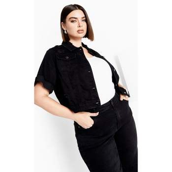 Women's Plus Size Ariadne Denim Jacket - black | AVENUE