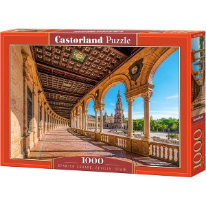 1000 Piece Jigsaw Puzzle, Spanish Square, Seville, Spain , Andalusia, Monument puzzle, Adult Puzzle, Castorland C-105106-2 - 1 of 4
