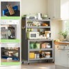 LOVSON 64" Kitchen Pantry Storage Cabinet,5 Tier Metal Storage Cabinet with Wheels,Transparent Flap Door,for Kitchen,Living Room & Dining Room,Gray - 4 of 4