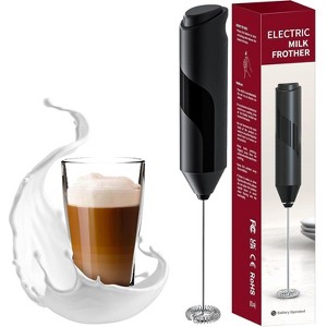 EZBASICS Milk Frother Wand, Handheld Milk Frother Drink Mixer, Electric Whisk Foam Maker for Coffee, Hot Chocolate, Matcha, Cappuccino, Lattes, Stainless Steel Whisk Coffee Enthusiasts Gift - 1 of 4