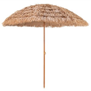 Tangkula 8 FT Hawaiian Style Outdoor Hula Umbrella Tropical Umbrella w/ Metal Ribs - 1 of 4