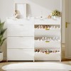 Whizmax Modern Shoe Cabinet - 3 Flip Drawers + 2 Small Drawers & Hook, Slim Fluted Entryway Organizer, Narrow Storage - 2 of 4