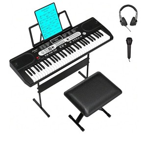 Coucheta 61 Key Electric Piano Keyboard - Portable, with Mic, Power Adapter, Speakers, for Beginners, Kids, Teaching, Great Gift - 1 of 4