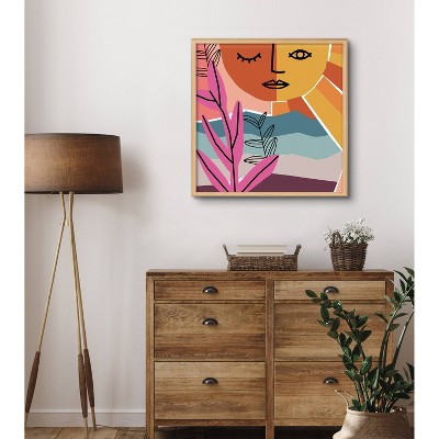 24" x 24" Blake Peace By The Sea by Kate Aurelia Holloway Natural Framed Printed Acrylic - Kate & Laurel All Things Decor