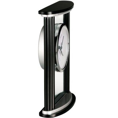 Cambridge Black and Chrome Quartz Table Clock
