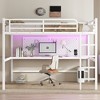 Sapphtopaz Metal Loft Bed with Power Outlet and LED Desk Loft Bed with Guardrails & Ladder for Teens Adults Bed Frame for Bedroom - 4 of 4