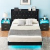 Nightstand with Charging Station, LED Lights, 2 Drawers & Pull-Out Shelf – Modern Bedside Table with USB Ports - 4 of 4