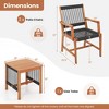 Tangkula 3 PCS Solid Acacia Wood Patio Set All-Weather Rope Woven Chair Garden Poolside - 4 of 4