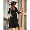 Women's Maternity Summer Bodycon Short Sleeve Mini Dress and Ruffle V-Neck 3/4 Sleeve Midi Dress - 4 of 4