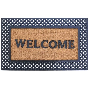 Gardenised Heavy Duty Coco Coir Doormat with Non Slip PVC Baking Embossed Welcome Design Coconut Fiber Floor Mat 18x30" - 1 of 4