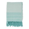 50"x60" Fringed Corded Striped Throw Blanket Aqua Blue - Saro Lifestyle: Cotton Weave, Machine Washable, Cozy for All Ages - 2 of 4