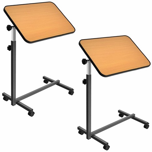 Rolling Adjustable Overbed Table Computer Laptop Desk Food Tray w/ Tilting Top Rolling Adjustable Overbed Table Computer Laptop Desk Food Tray w/ Tilting Top