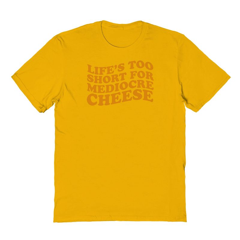 Duke & Sons Men's Mediocre Cheese Short Sleeve Graphic Cotton T-Shirt - Gold 2X, 1 of 2