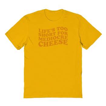 Duke & Sons Men's Mediocre Cheese Short Sleeve Graphic Cotton T-Shirt - Gold 2X