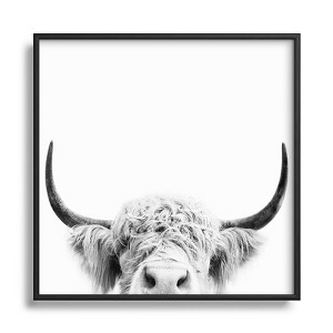 Sisi and Seb Peeking Highland Cow Metal Framed Art Print - Deny Designs - 1 of 4