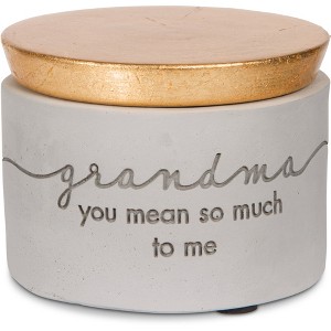 Pavilion Gift Company - Grandma - 3" x 2.25" Cement Keepsake Box - Decorative Boxes - 1 of 4