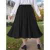Women's Plus Size Tie Knot High Waist Flowy Swing Business Casual A-Line Maxi Skirts with Pockets - Agnes Orinda - 3 of 4