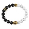 Crucible Men's Skull with Howlite and Matte Onyx Stone Beads Stretch Bracelet - 2 of 3