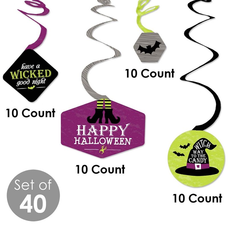 Big Dot of Happiness Happy Halloween - Witch Party Hanging Decor - Party Decoration Swirls - Set of 40, 4 of 8