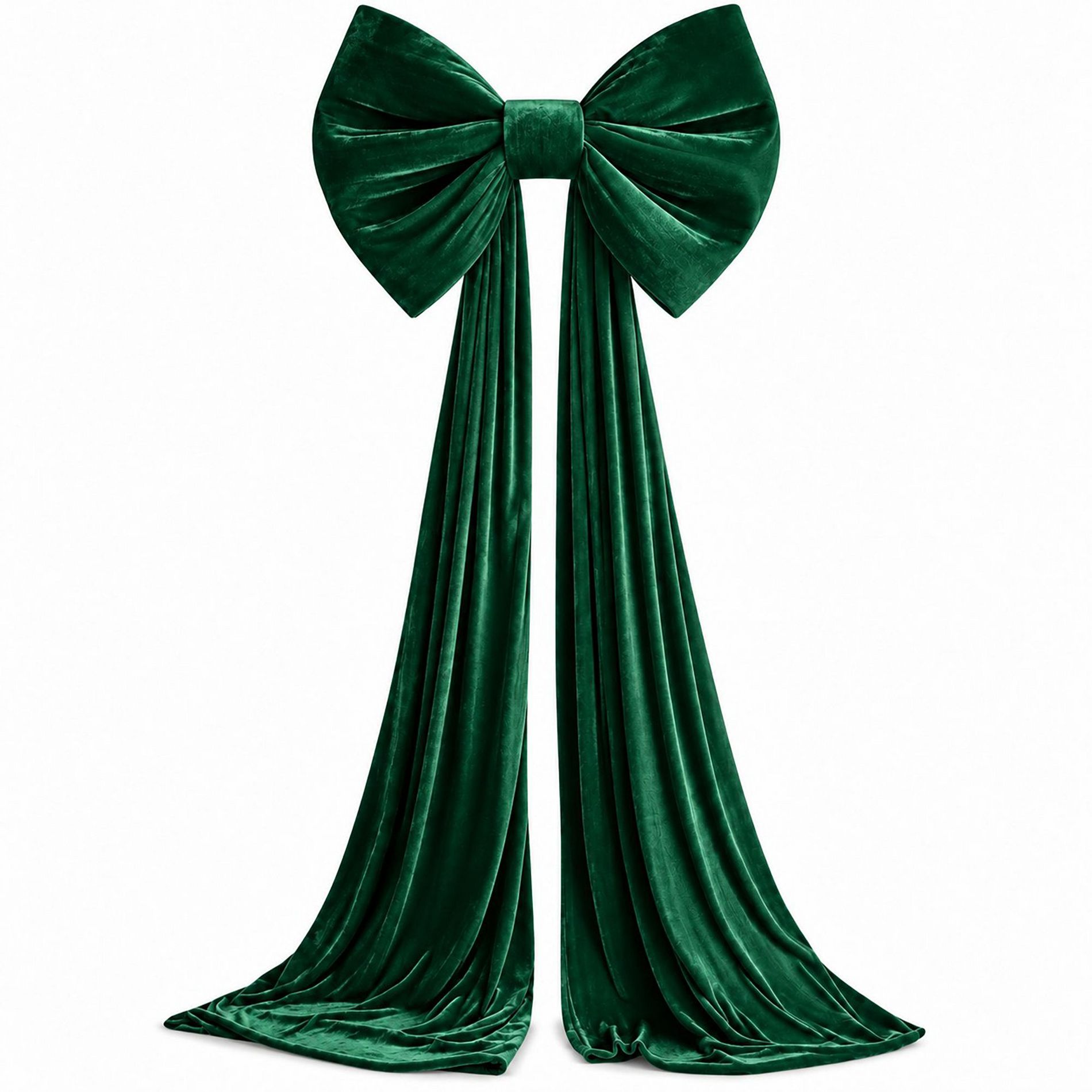 Alilang Oversized Velvet Christmas Bow Tree Topper with Long Tails
