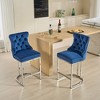 CAVINAS 26" Counter Height Bar Stools with Metal Base,Set of 2 Velvet Barstools with Button Back & Rivet Trim for Kitchen Island & Dining - 2 of 4