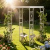 Artloge Heavy Duty Metal Wedding Ceremony Arbor Arch Outdoor Garden Pergola Gazebo Trellis with UV-Proof Roof Cover for Party Engagement Decoration - 2 of 4