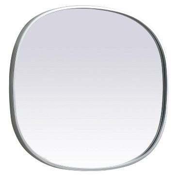 Silver Oval Full Length Metal Frame Bathroom Mirror
