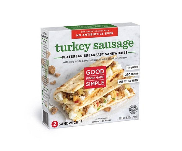 Good Food Made Simple Turkey Sausage & Egg Whites Frozen Flatbread - 8.8oz