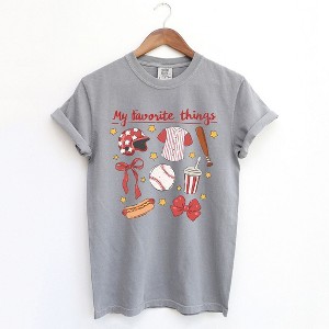 Simply Sage Market Women's Coquette Baseball Favorite Things Short Sleeve Garment Dyed Tee - 1 of 4