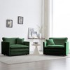 Set of 2 High End Chenille Upholstered Armchairs Living Room Side Chairs with Toss Pillow Green Chenille Accent Chairs Sofa - 2 of 4