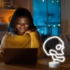 Xtreme Lit 10" Skull Neon Accent LED White Light Table Lamp, 4 Hour Timer, Requires 3 AA Batteries - 2 of 4