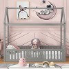 Platform Bed Frame Modern Wood Grain Design with Fence and Door for Kids Bedroom 40.2"W - 3irtyhousy - 2 of 4