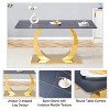 FURNIinspire Dining Sets Table And Chair Set For 6, 63"*31.5" Black Texture Dining Table And 6 Black Dining Chairs With Golden Metal Legs - 4 of 4