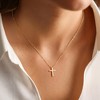 Turandoss Gold Cross Necklace for Women Girls, Dainty Zircon Pendant Necklace for Women Trendy, Gold Jewelry for Her, Birthday Gifts, 16+2.5Inches - 3 of 4