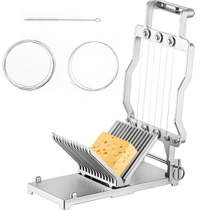 Angel Sar Stainless Steel Cheese Cutter with 1cm & 2cm Wires, Replaceable Wire Cheese Slicer for Hard/Soft Cheese, Butter, Tofu - 1 of 4