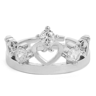 SOHI Women's Silver Crown Finger Ring